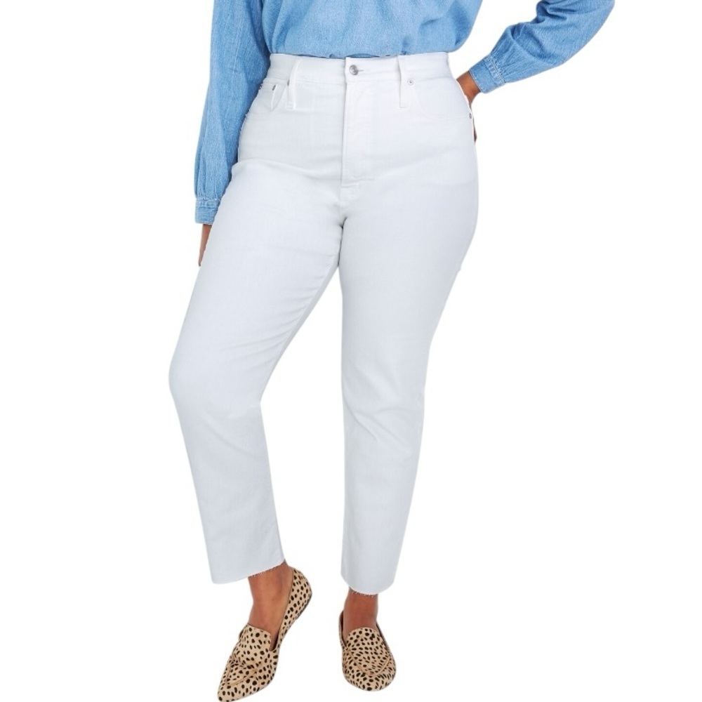 NWT Madewell‎ The Perfect Vintage Jean Tile White Raw Hem Size 33